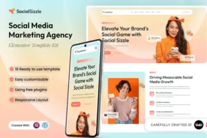 Socialsizzle – Social Media Marketing Agency Elementor Template Kit