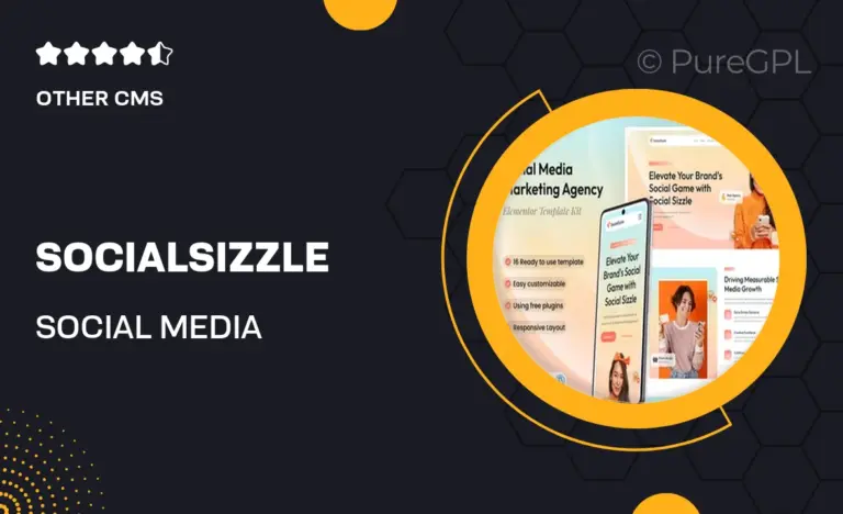 socialsizzle social media marketing agency elementor template kit
