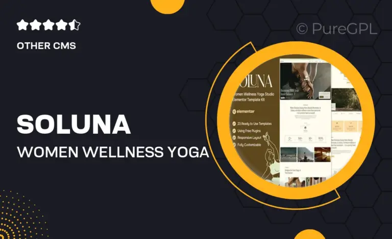 soluna women wellness yoga studio elementor template kit
