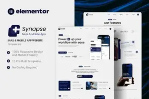 Synapse – Saas & Mobila App Website Elementor Template Kit