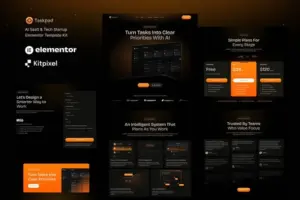 Taskpad – AI Saas & Tech Startup Elementor Template Kit