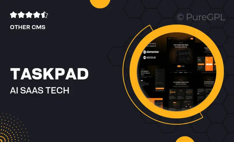 taskpad ai saas tech startup elementor template kit
