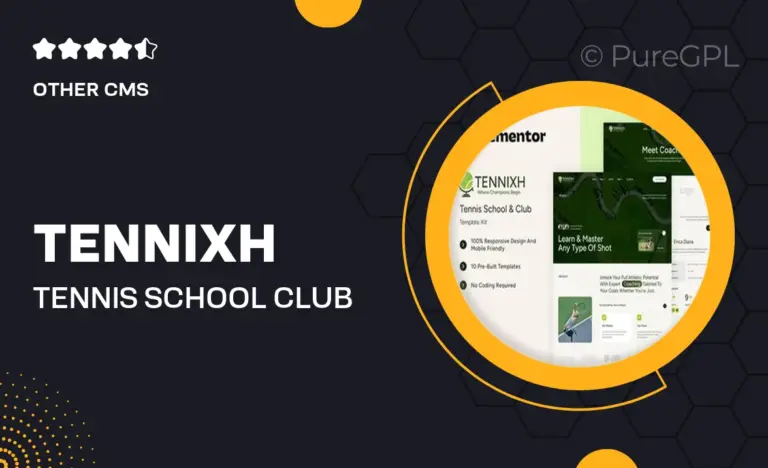 tennixh tennis school club elementor template kit