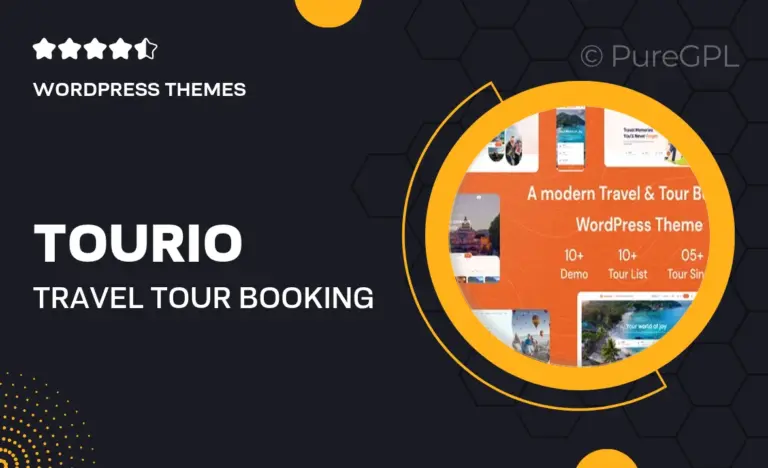 tourio travel tour booking wordpress theme