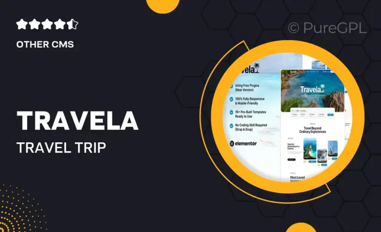 travela travel trip business elementor template kit