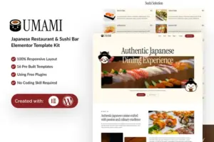 Umami – Japanese Restaurant & Sushi Bar Elementor Template Kit