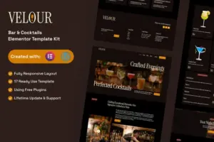 Velour – Bar & Cocktails Elementor Template Kit