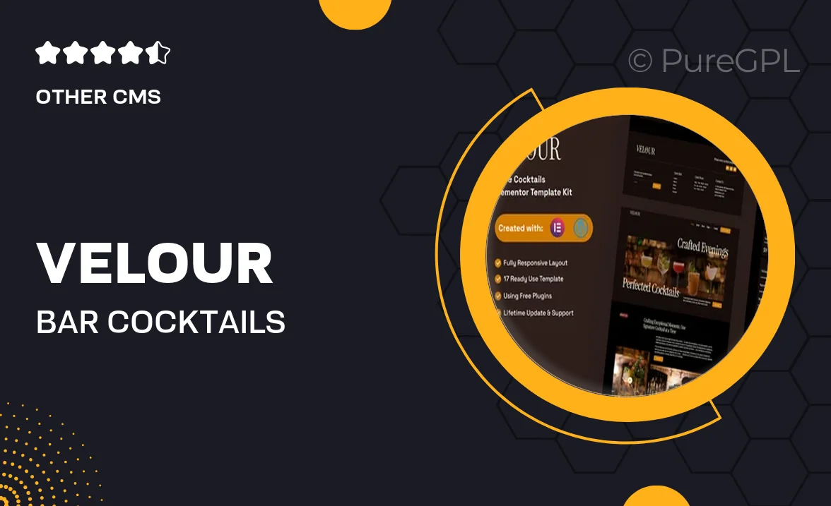 Velour – Bar & Cocktails Elementor Template Kit