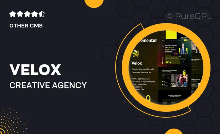 velox creative agency portfolio elementor template kit