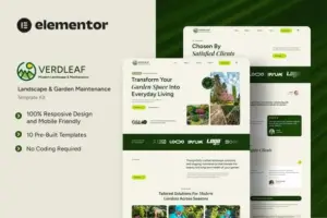 Verdleaf – Landscape & Garden Maintenance Elementor Tempate Kit