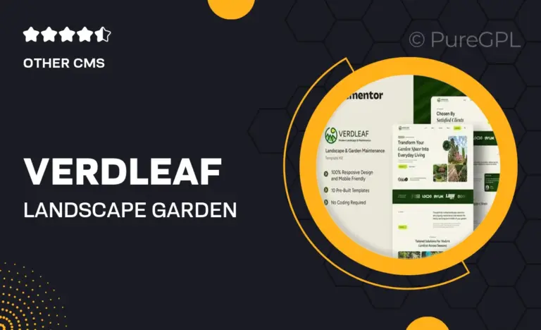 verdleaf landscape garden maintenance elementor tempate kit