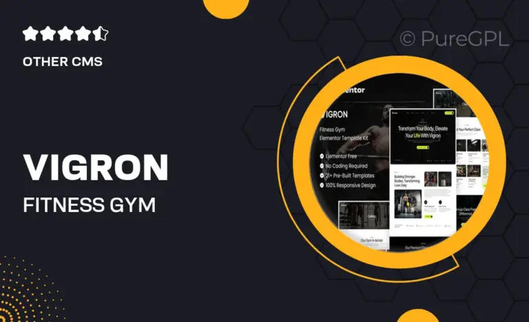 vigron fitness gym elementor template kit