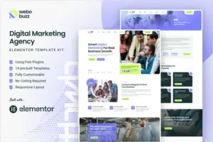Webobuzz – Digital Marketing Agency Elementor Template Kit
