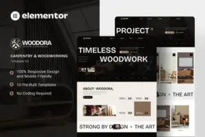 Woodora – Carpentry & Woodworking Elementor Template Kit