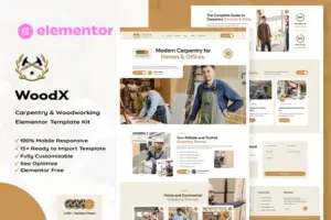 Woodx – Carpentry & Woodworking Elementor Template Kit