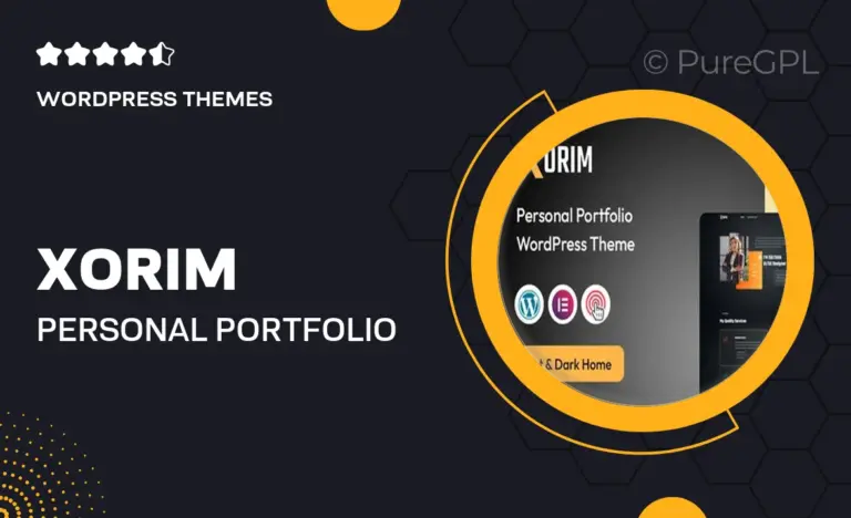 xorim personal portfolio resume wordpress theme