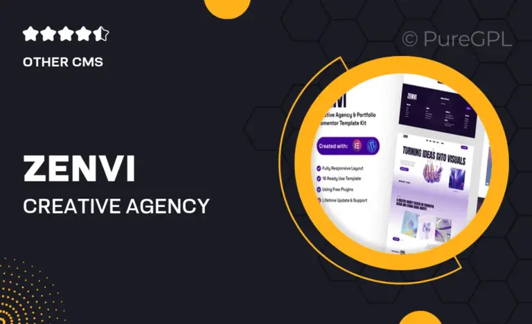zenvi creative agency portfolio elementor template kit