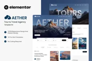 Aether – Tour & Travel Agency Elementor Template Kit