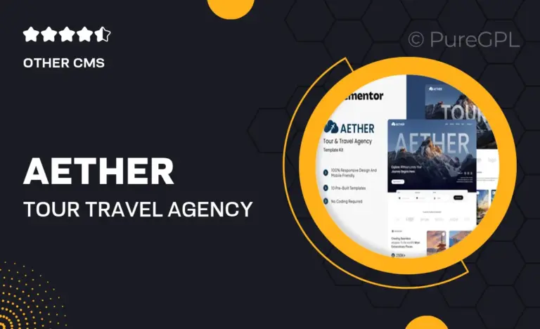 aether tour travel agency elementor template kit