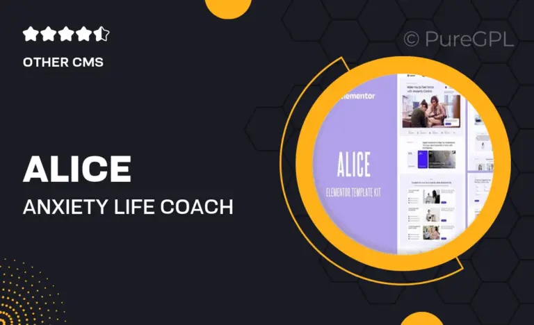 alice anxiety life coach elementor template kit