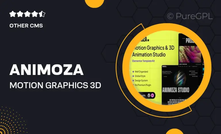 animoza motion graphics 3d animation studio elementor template kit