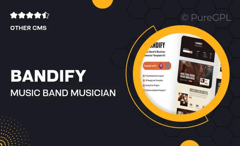 bandify music band musician elementor template kit