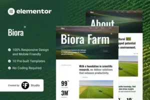 Biora – Agriculture Research Elementor Template Kit
