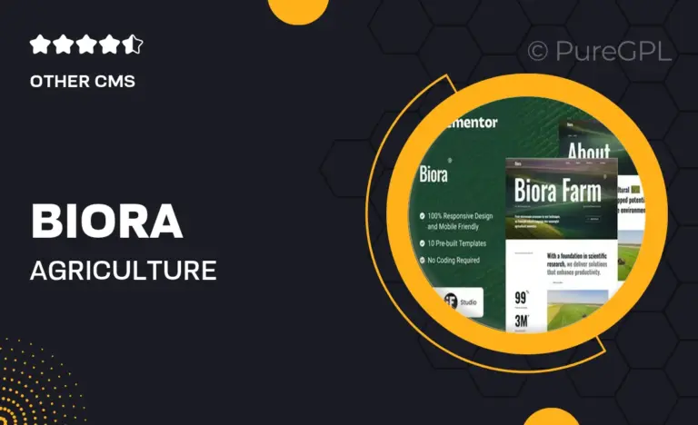 biora agriculture research elementor template kit