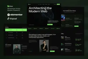Brave – Web Developer Portfolio Elementor Template Kit