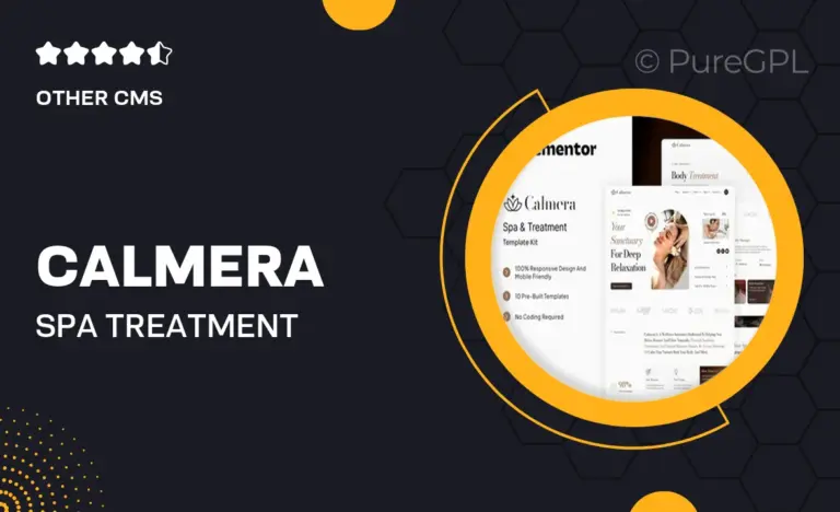 calmera spa treatment elementor template kit