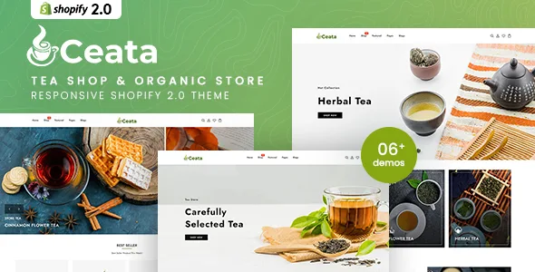 ceata tea shop organic store shopify 20 theme