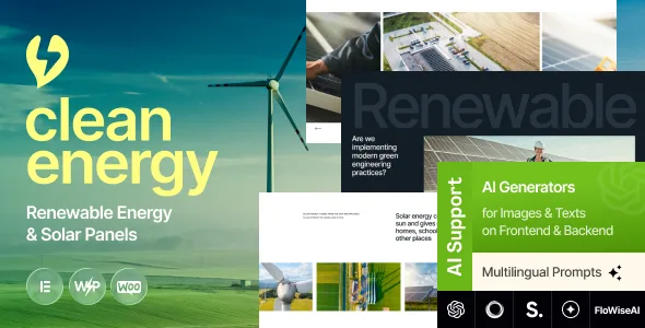 Clean Energy – Renewable Energy & Solar Panels WordPress Theme
