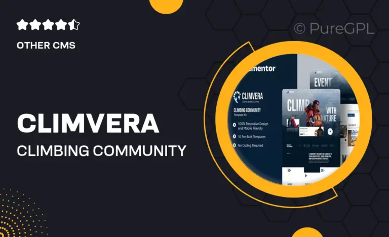 climvera climbing community elementor template kit