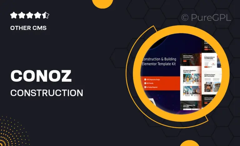 conoz construction building elementor template kit