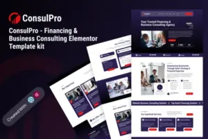 Consulpro – Financing & Business Consulting Elementor Template kit
