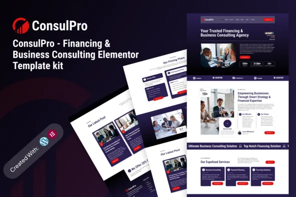 consulpro financing business consulting elementor template kit 1
