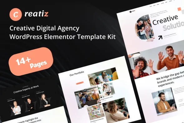 creatiz creative digital agency elementor template kit 1