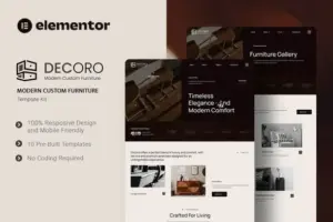Decoro – Modern Custom Furniture Elementor Template Kit