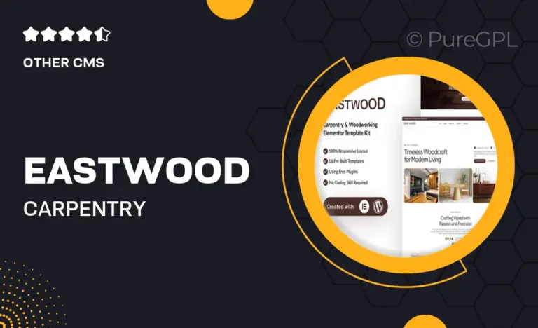 eastwood carpentry woodworking elementor template kit