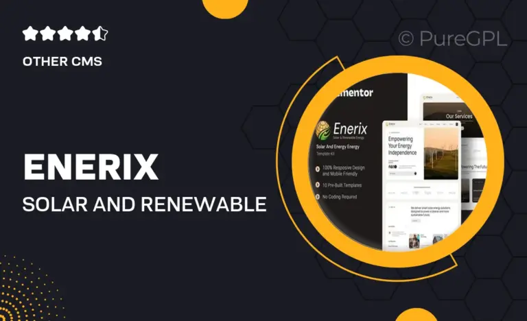 enerix solar and renewable energy elementor template kit