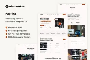 Fabrixa – 3D Printing Services Elementor Template Kit