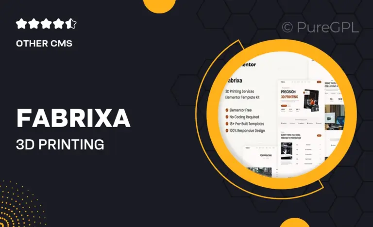 fabrixa 3d printing services elementor template kit