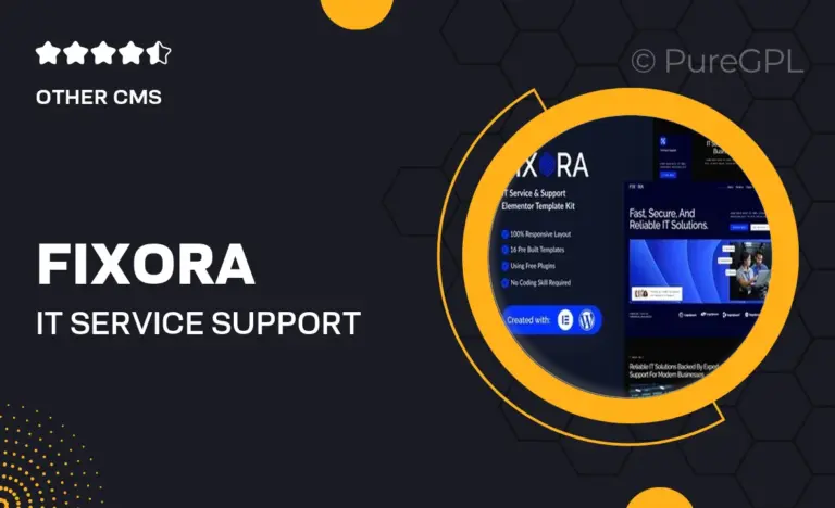 fixora it service support elementor template kit