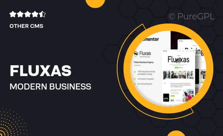 fluxas modern business agency elementor template kit