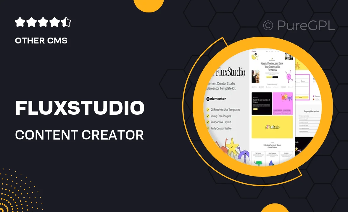 FluxStudio – Content Creator Studio Elementor Template Kit