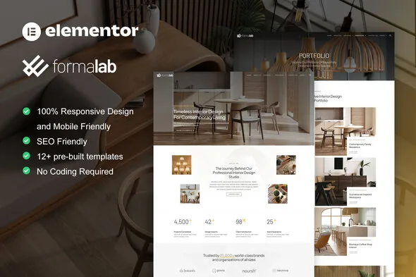 formalab interior design architecture elementor template kit 1