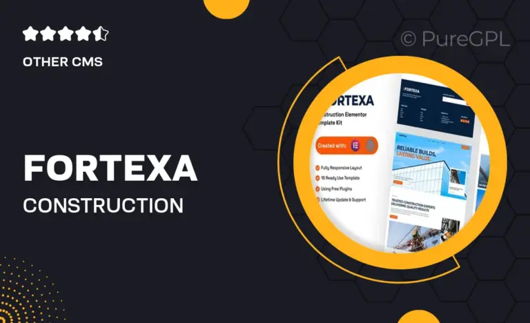 fortexa construction elementor template kit