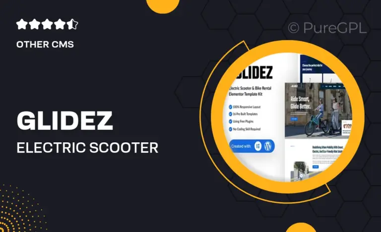 glidez electric scooter bike rental elementor template kit