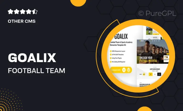goalix football team sports academy elementor template kit