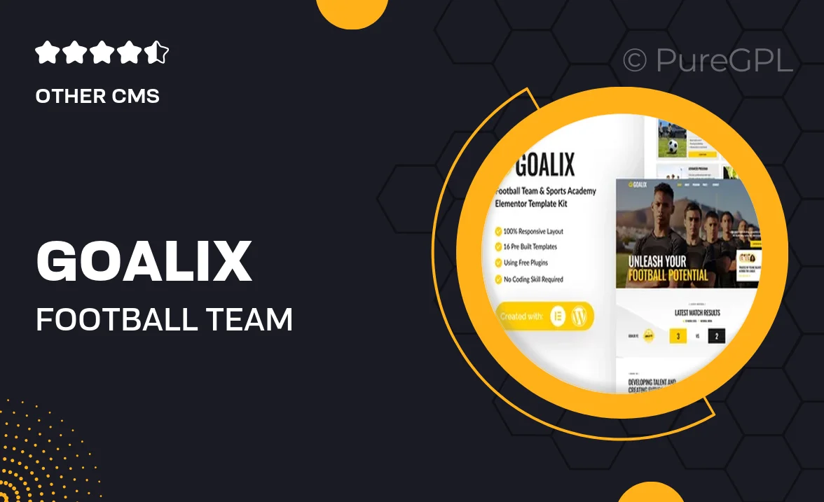 Goalix – Football Team & Sports Academy Elementor Template Kit
